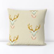 Telluride Deer in Aqua and Coral  