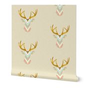 Telluride Deer in Aqua and Coral  