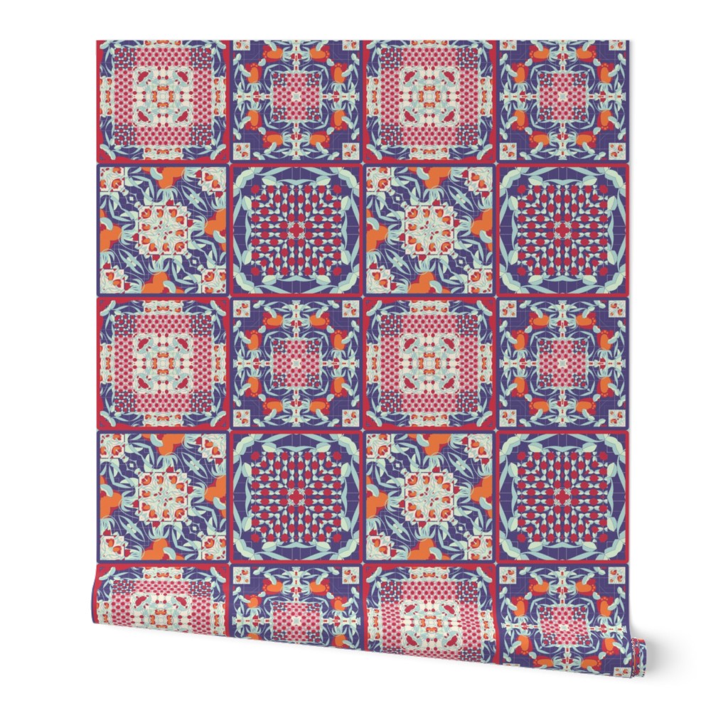 deco flower cheater quilt