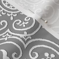 Lace Medallion ~ White on Pewter