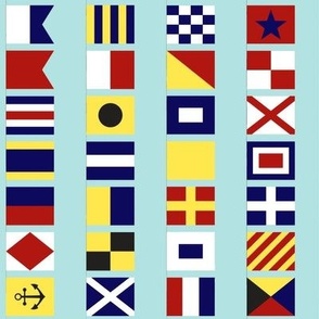 Nautical Flags on a Line