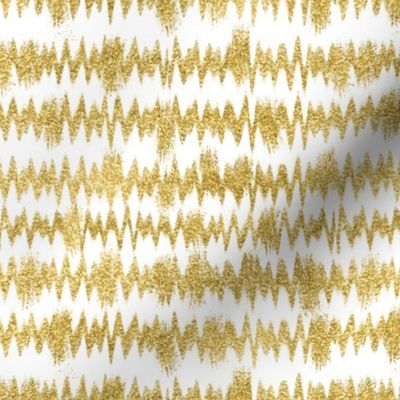 Thin Gold Glitter ZigZag Stripe with White
