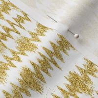 Thin Gold Glitter ZigZag Stripe with White