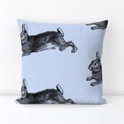 Blue Bunny Rabbit Engraving