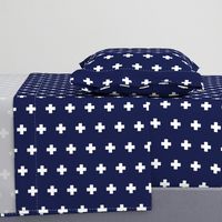 Classic Plus Signs // Crosses + White on Navy