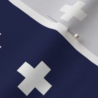 Classic Plus Signs // Crosses + White on Navy