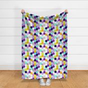 Hexagon Wholecloth Cheater Quilt Print in  Rainbow Abstract + Bold Brights 