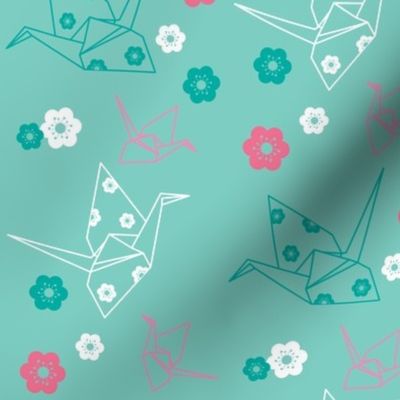 Origami Cranes - Mint