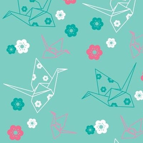 Origami Cranes - Mint