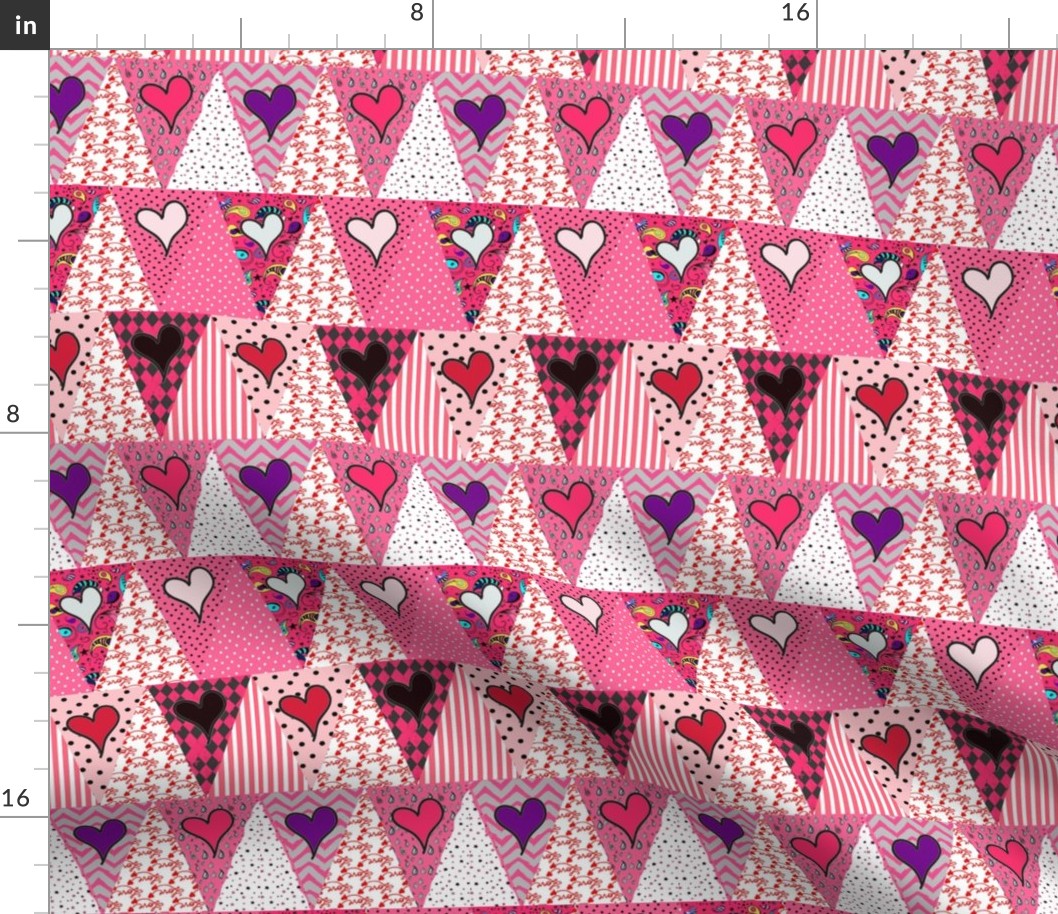 Valentine's  Day Pennant Bunting {Triangle Patchwork}