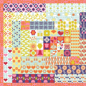 Floral Fantasy Cheater Quilt