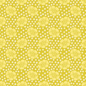 Spring Friends Flowers and Dots in Goldenrod