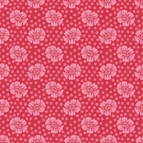 Dotty Flowers in Pink and Red