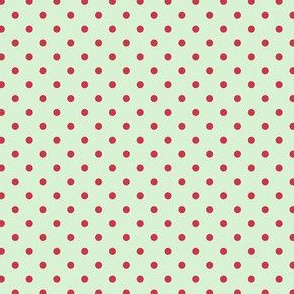 Red on mint dot