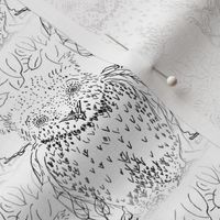 owl toile in black and white