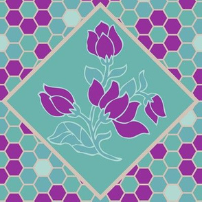 2014-spring-flower-hexagons-mwcolors-4-viol-tan-mgrn