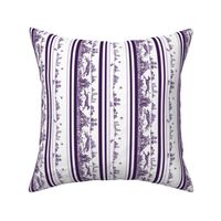 Purple Toile Stripe with greyhounds