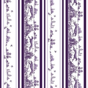 Purple Toile Stripe with greyhounds