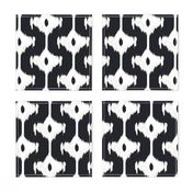 ikat offset- diamond -blk &white