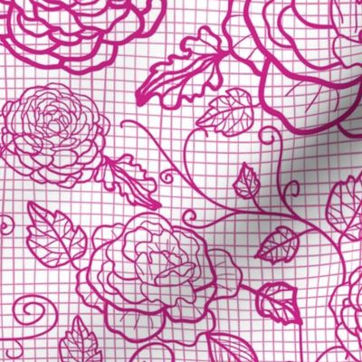 Pink fabric lace roses