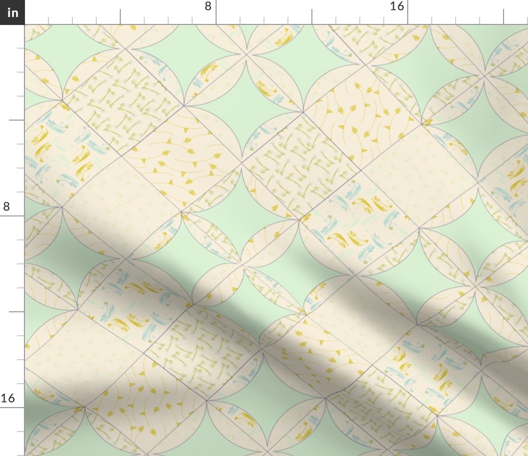 Floral Cathedrals Cheater Quilt