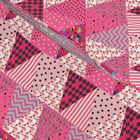  Triangle Pennant Bunting Pink Valentine's Day Patchwork