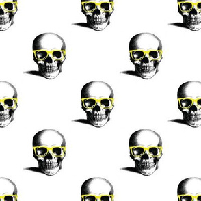 Hipster Skull Wayfarers, Yellow