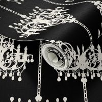 Chandelier Damask on Black