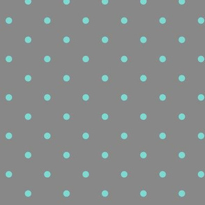Little dots Aqua on Gray