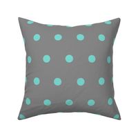 Polka Dot - Turquoise on Gray