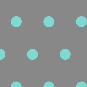 Polka Dot - Turquoise on Gray