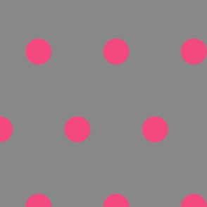 Polka Dot - Pink on Gray