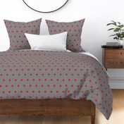 Polka Dot - Red on Gray