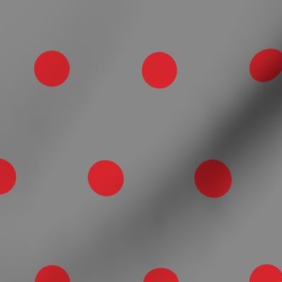 Polka Dot - Red on Gray