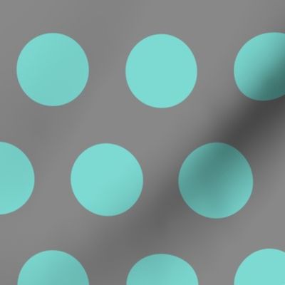 Polka Dot - Turquoise on Gray XL