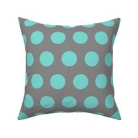 Polka Dot - Turquoise on Gray XL