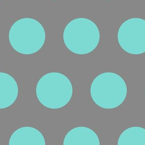 Polka Dot - Turquoise on Gray XL
