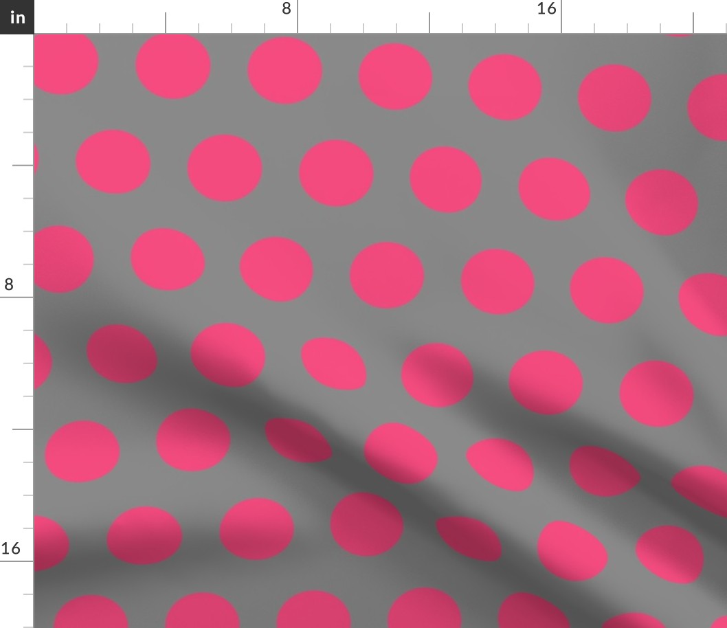 Polka Dot - Pink on Gray XL