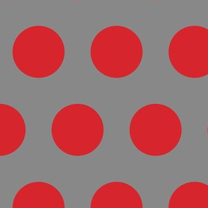 Polka Dot - Red on Gray XL