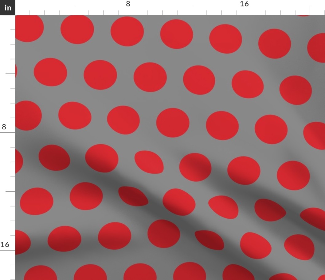 Polka Dot - Red on Gray XL