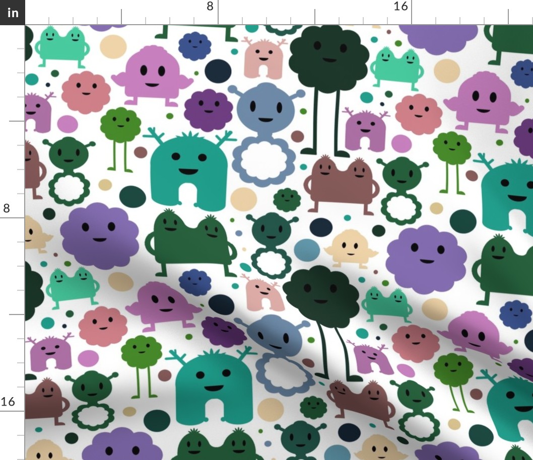 Monsters On the Loose - Teals, Purples and Greens