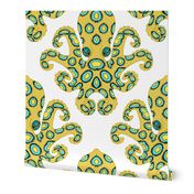 Blue Ringed Octopus on White