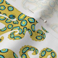 Blue Ringed Octopus on White