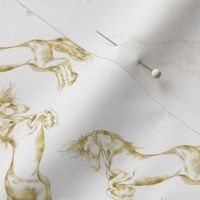 Rearing Horses Gilded on White