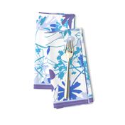 Purple Garden tea towel