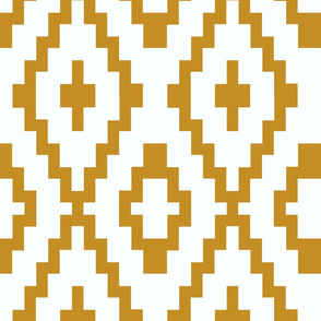 mustard pixelated chevron