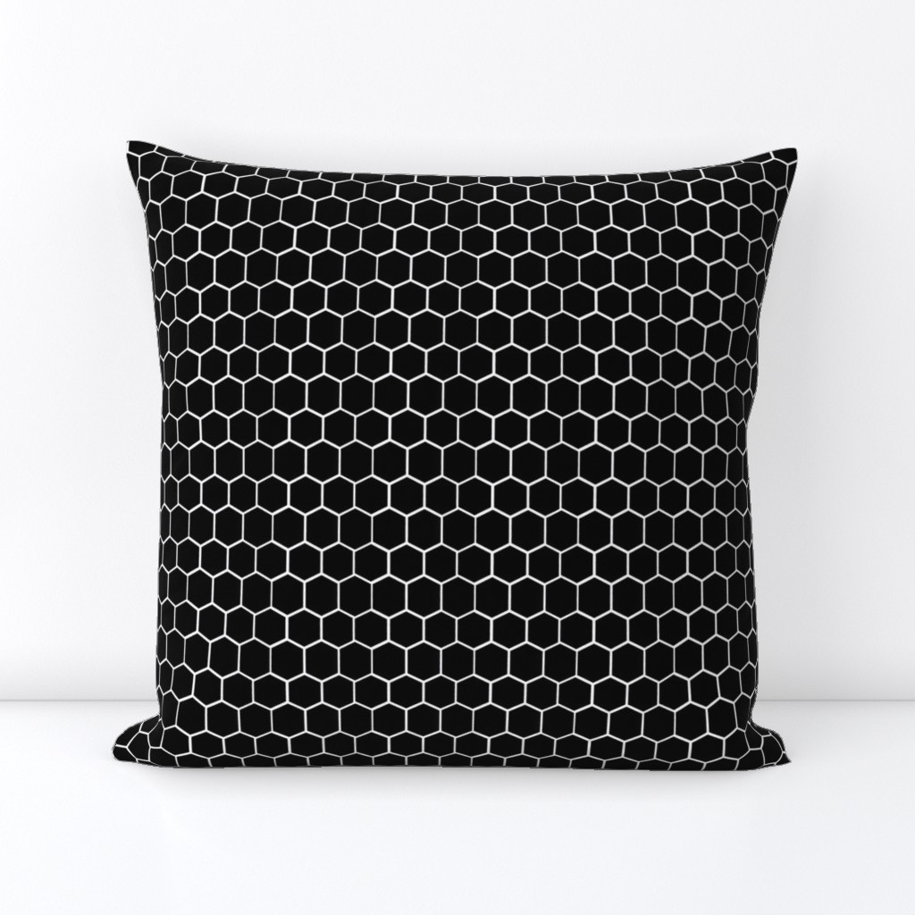 Black and White Hexagon, Honeycomb, Beehive