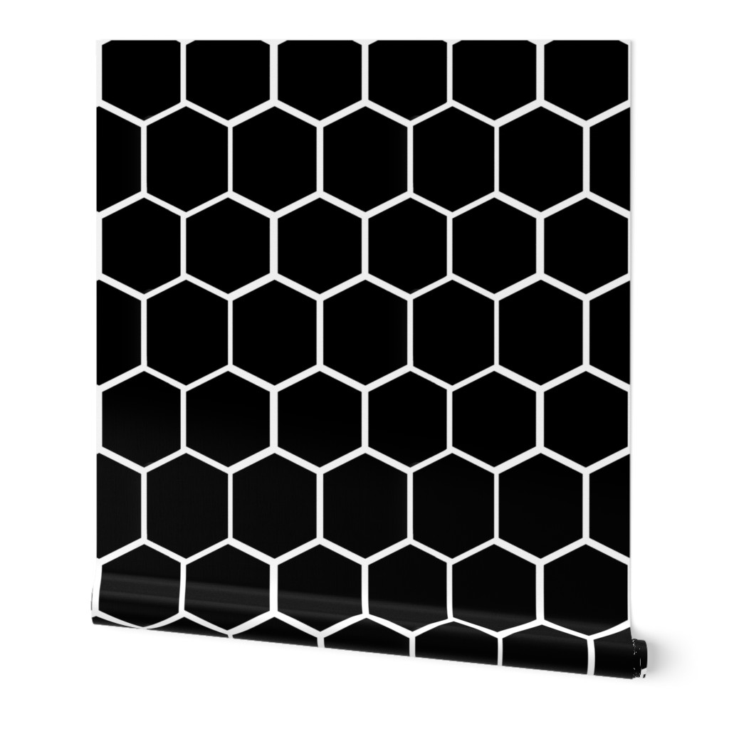 Black and White Hexagon, Honeycomb, Beehive