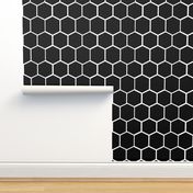 Black and White Hexagon, Honeycomb, Beehive