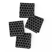 Black and White Hexagon, Honeycomb, Beehive